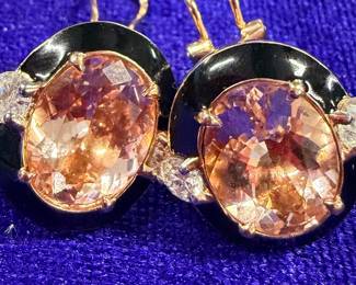 Large Morganite earrings