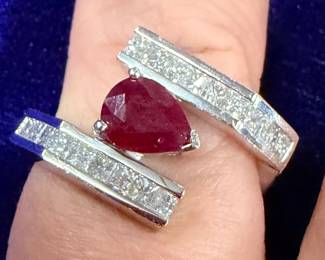 Ruby and diamond ring