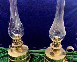 Beautiful brass oil lamps from England