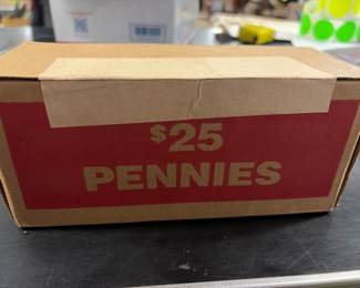Sealed $25 box of pennies