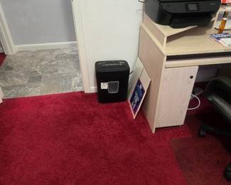 Shredder ,office desk and chair 2 bookshelves