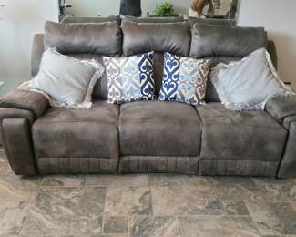 Very nice dark Grey suede couch...this one is Electric