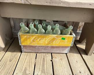 VINTAGE COKE CRATES AND BOTTLES