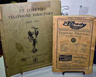 St. Joseph Southwestern Bell phone books July 1927 and May 1942