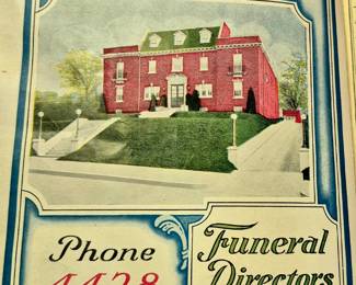 Great advertising in both phone books!! "H. O. Sidenfaden Funeral Home Phone 4428 1802 Union Funeral Directors & Ambulance Service"