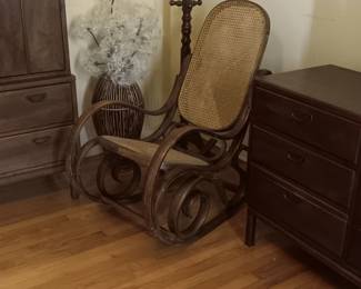 vintage rocker, coat tree