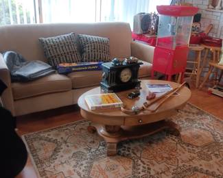 sofa, popcorn machine