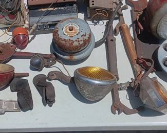 Tractor parts, car radios, Cushman headlight
