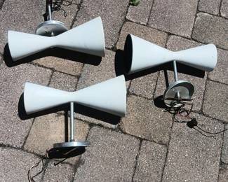 Aluminum vintage MCM exterior lights  by Gotham