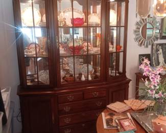 Cherry lighted china cabinet Pennsylvania House