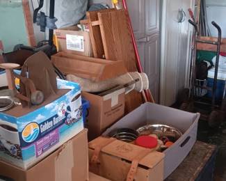 cabinets, wooden boxes, table leaves, etc