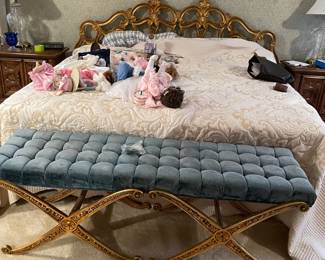 Hollywood Regency King bed with beauty rest mattress & boxspring