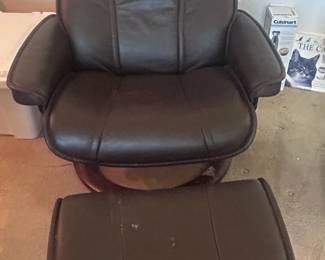 f Leather Chair and Ottoman