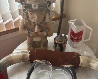 Beer stein steer horns