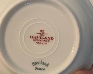 Haviland Limoges France china set white with silver trim 
