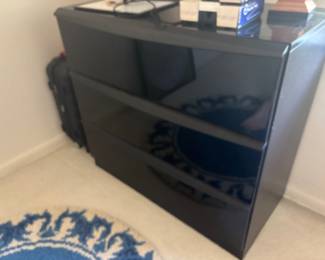 Vintage Modern black lacquer dresser  