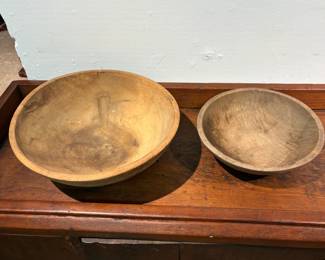 Pair of Early Wooden Bowls
