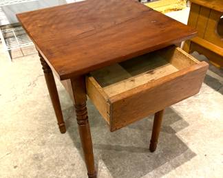 Early American Wooden Stand w/ Drawer