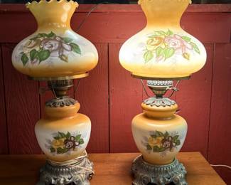 Pair of Painted Lamps