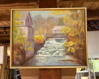 Original Oil on Canvas - Oriskany Falls, NY - Signed Virginia Oliver 