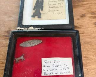 Antique sterling pins with notes saying from AZ and gifted by Admiral Byrd in 1909 and 1929 - sorry, nothing more is known regarding provenance