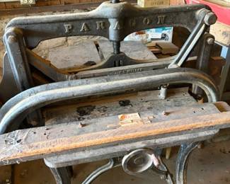 E.L. Miller Paragon cast iron paper cutter, ca 1880