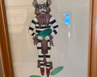 Jose Encarnacion Pena (Soqween) (San Ildefonso 1902-1979) 'Koshara Dance' gouache on paper
