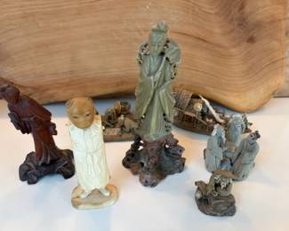 Vintage Chinese soapstone quanying and other carvings