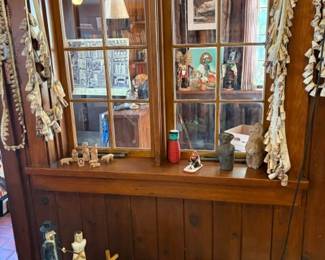 Vintage Hopi shell dance sashes, George Lopez carving