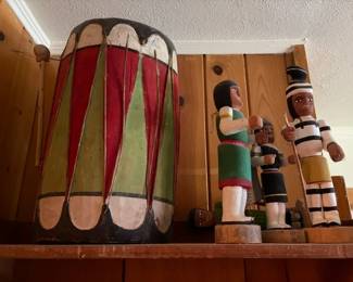 Large Cochiti painted drum
