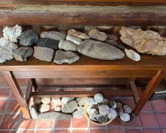 Ax heads and other tone tools, fossils and geodes