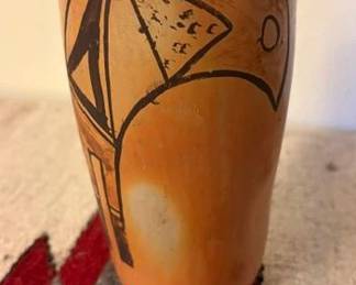 Unsigned Hopi cylinder jar, 6 1/2"