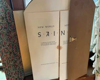 Catherine Ferguson 'New World Saints' 1995 Palace Press of the Palace of Governors, hand colored tryptich prints, limited to 150 copies, signed, by author, artist and printer