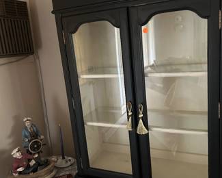Wooden glass-door hutch