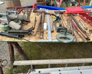 Power tools and antique farm impliments