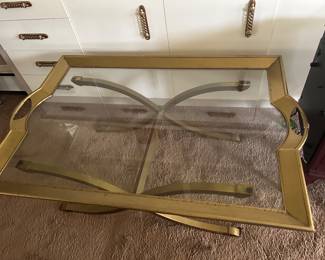 Metal and glass coffee table