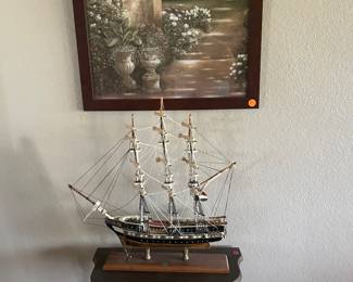 Painting, Table, Ship Model