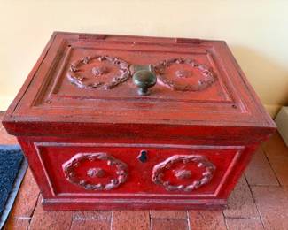 Antique cast iron milk box