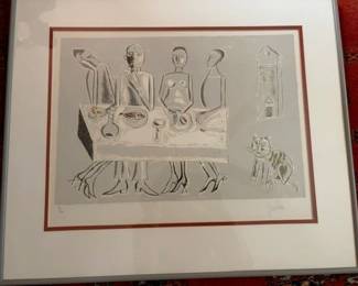 Franco Gentilini (Italian 1909-1981) 'Dining' lithograph 76/200