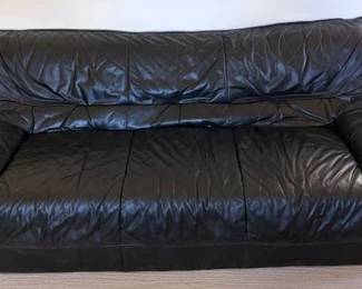 Black leather sofa