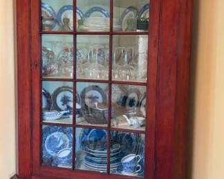 Antique cherry wood corner cabinet