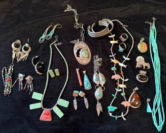 Vintage sterling Native American jewelry