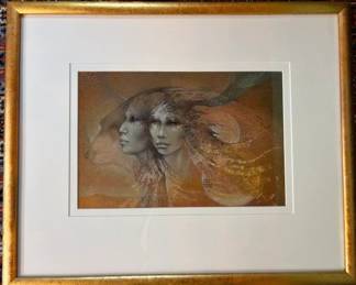 Susan Seddon Boulet (American 1941-1997) 'Companions' 1992 original oil pastel