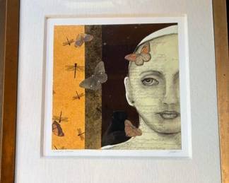 Janet O'Neal 'Butterfly Woman' mixed media/collage