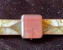Gold quartz in 18K brooch, unmarked (CA Gold Rush?)