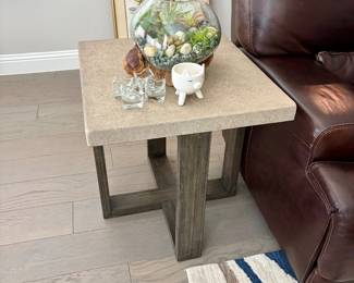 Concrete/metal side tables 