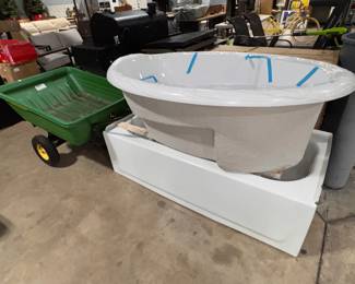 garden cart, bathtub