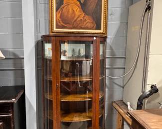 antique oak bowfront cabinet orlando