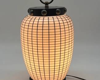Vintage glass and metal table lamp