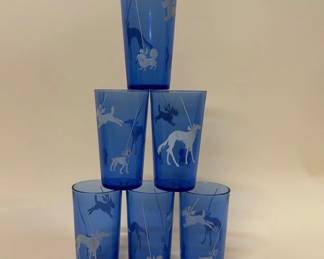 Vintage Hazel Atlas "Show Dog" tumblers